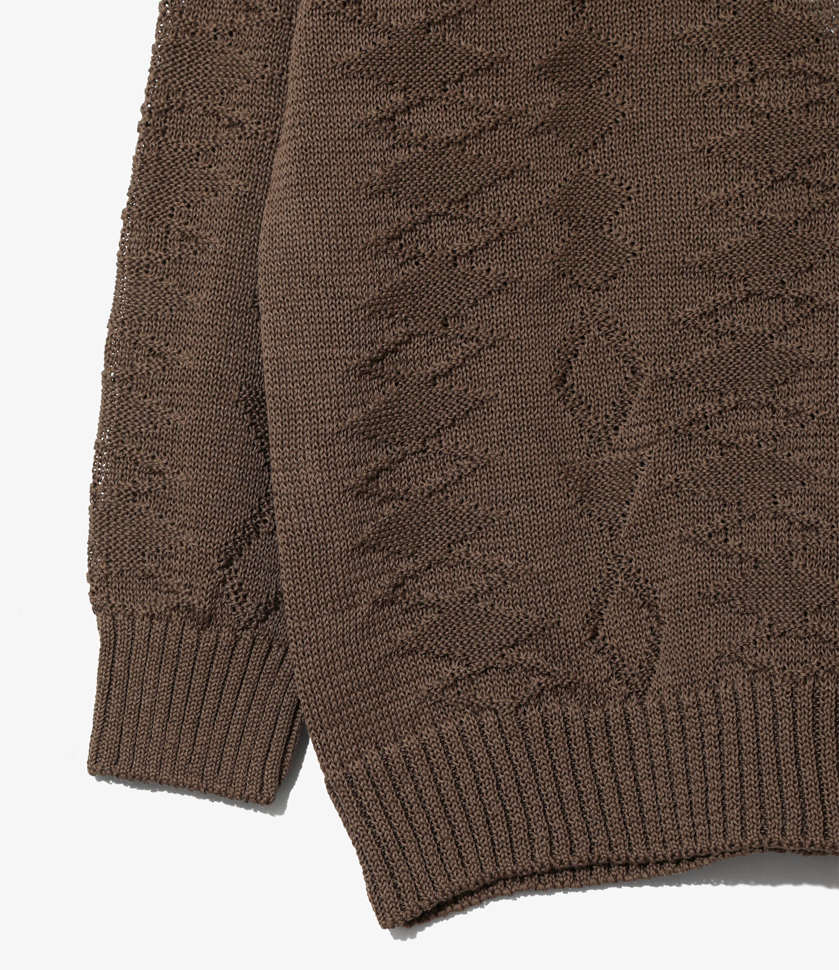 Crew Neck Sweater - Brown - Native Pattern - Image 2