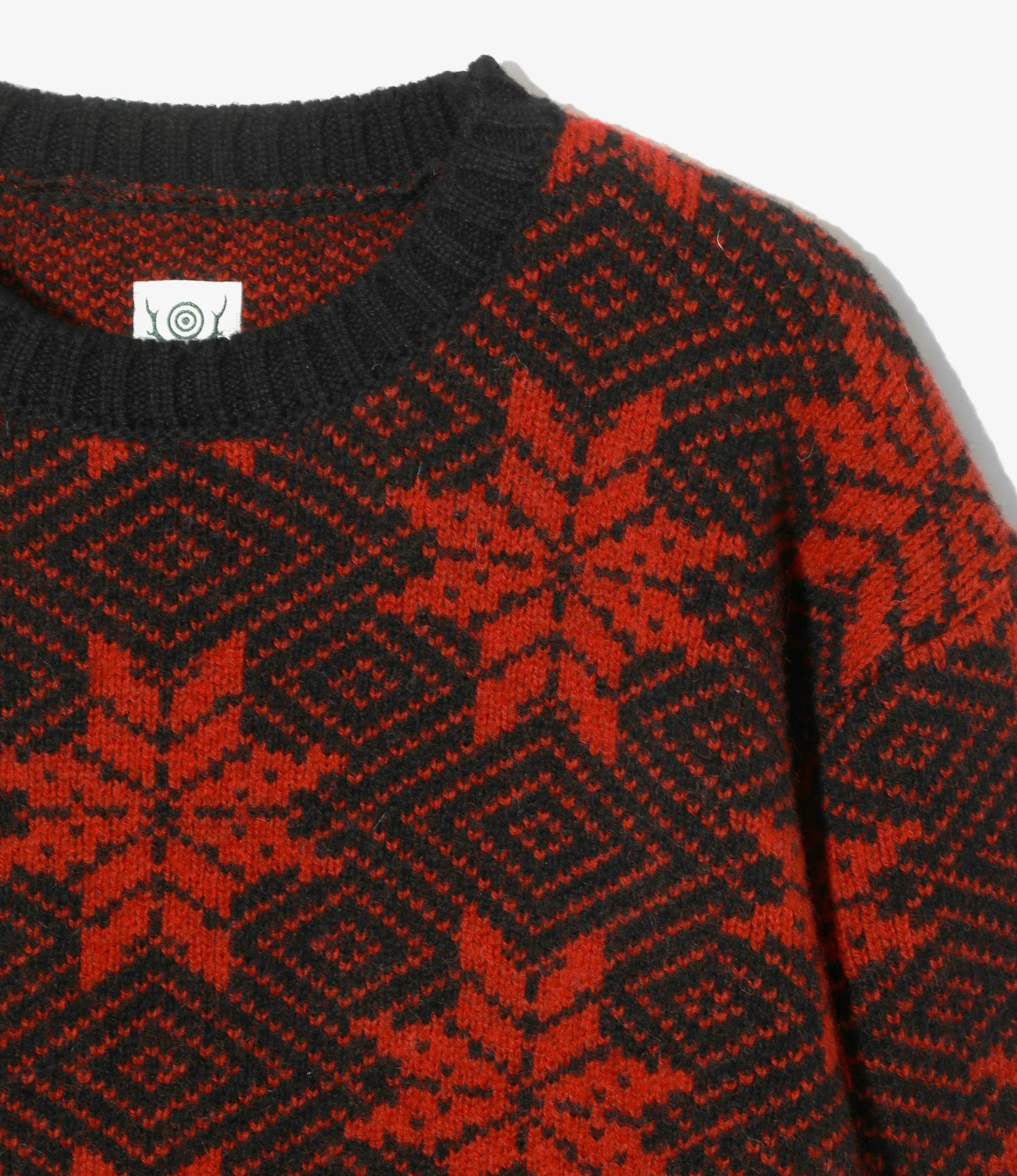 Crew Neck Sweater - Red - Snowflakes - Image 2