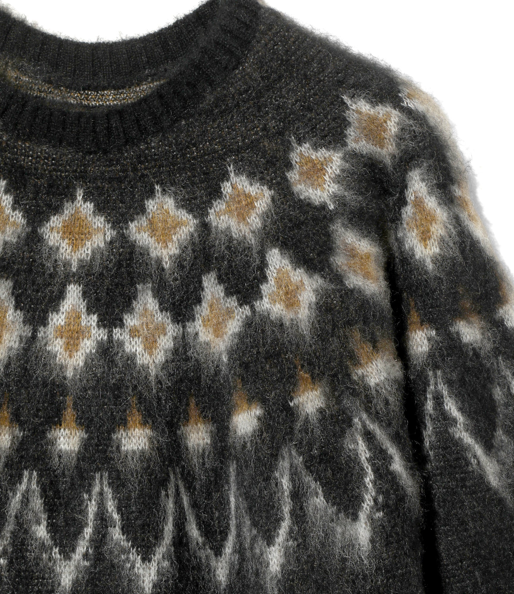 Mohair Crew Neck Sweater - Black - Nordic Skull - Image 2