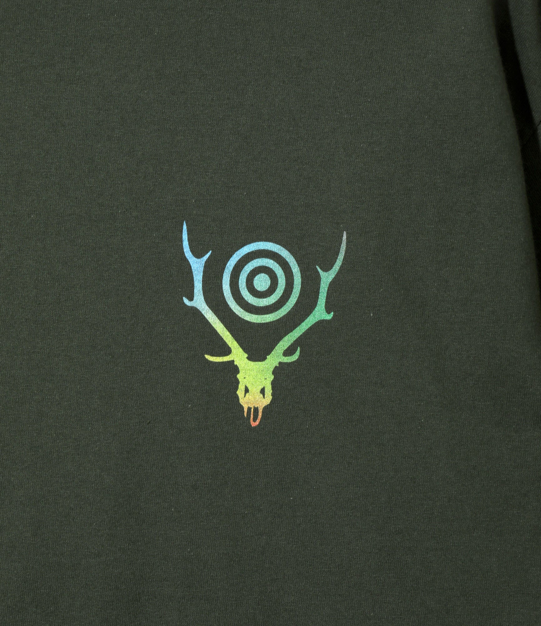 S/S Crew Neck Tee - Dk.Green - Skull & Target Gradation - Image 2