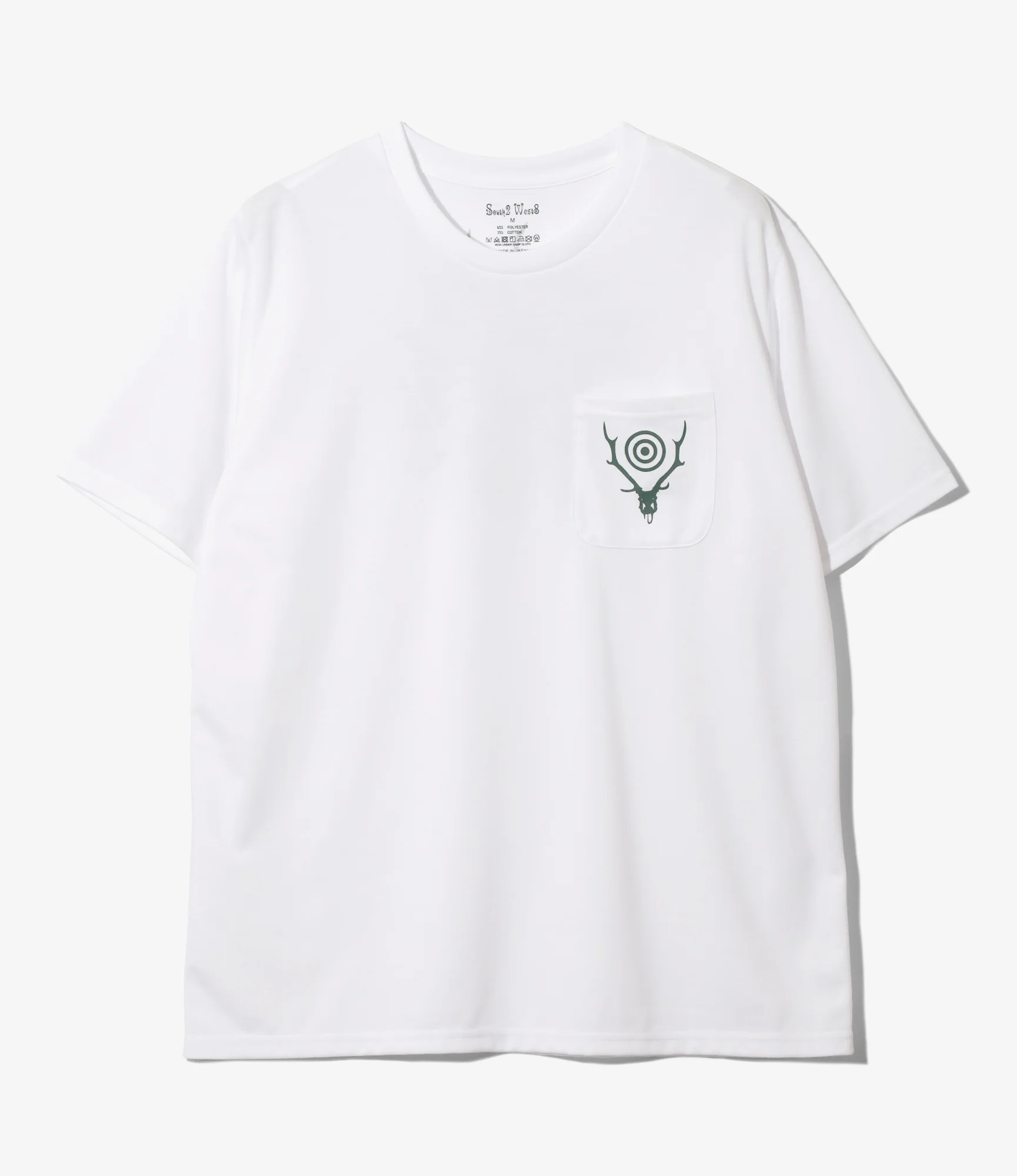 Women's S/S Round Pocket Tee - White - Circle Horn