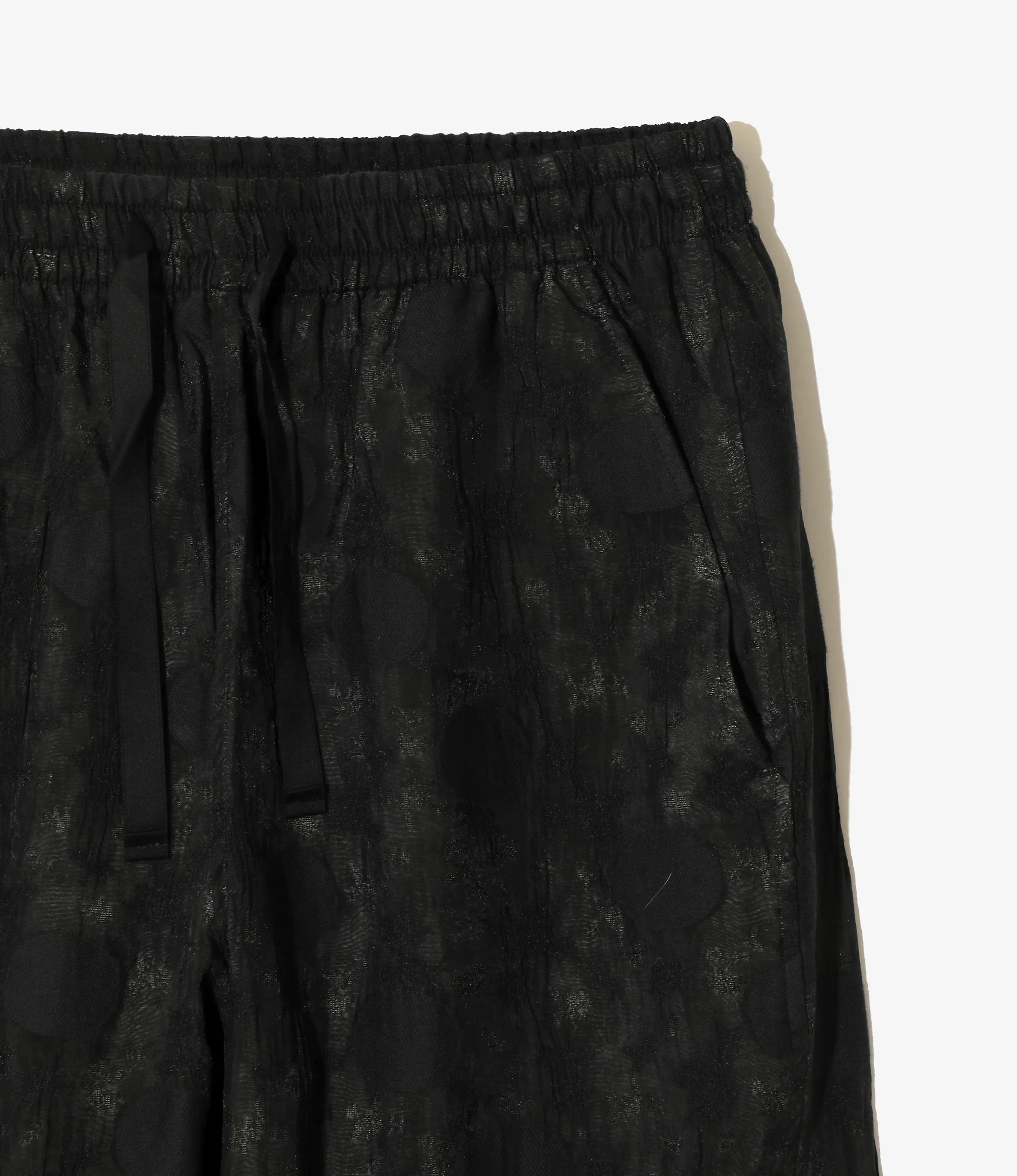 String Easy Pant - Black - Shrunken Jacquard / Polka Dots - Image 2