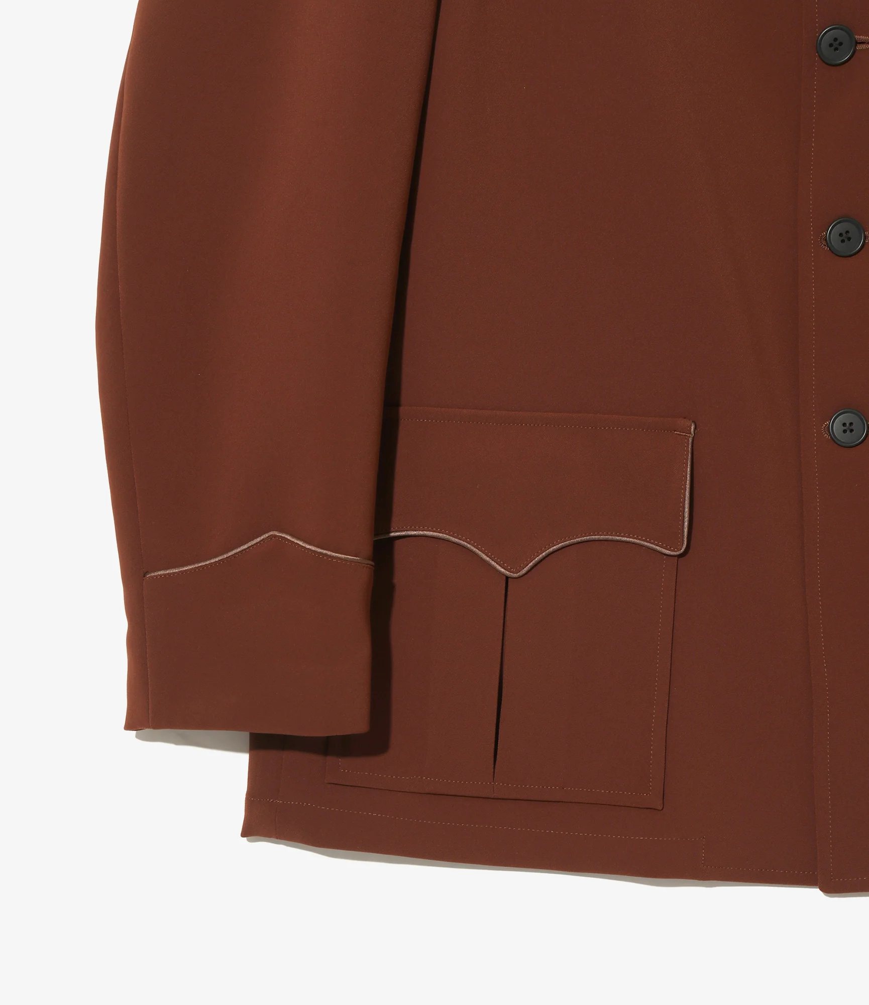 Western Leisure Jacket - Brown - Poly Double Cloth - Image 3