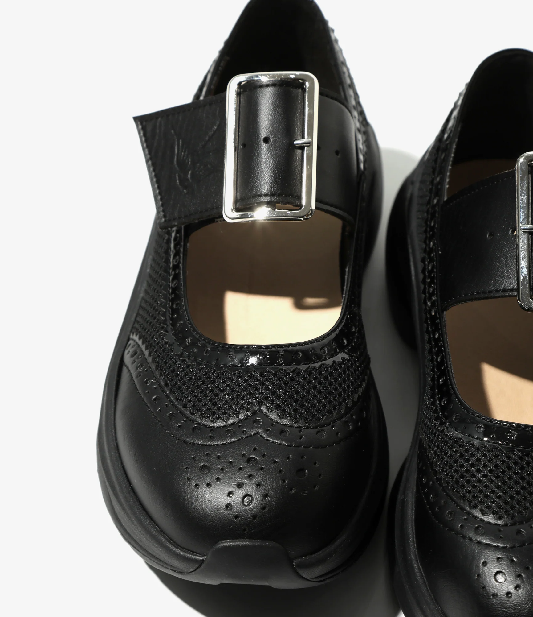 Wing Tip Sneakers - Black - Image 2